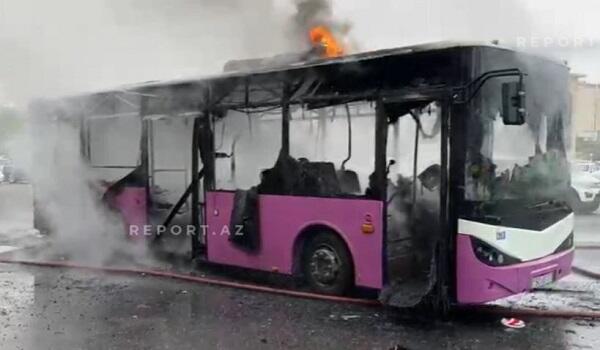 Bakıda avtobus yanıb, xəsarət alan olmayıb